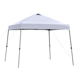 Outsunny Cenador Plegable 3x3m Portátil de Jardín con Bolsa de Transporte con Ruedas Acero para Exterior Fiestas Camping Blanco