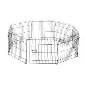 PawHut Parque Perros Jaula Plegable Mascotas Cerca Entrenamiento Cachorros 8 Vallas (71x61cm)