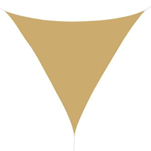 Outsunny Toldo vela Triangular 4x4x4 m Sombrilla triángulo Tipo Parasol o Sombrilla de Poliéster para Jardín Playa Camping Color Arena