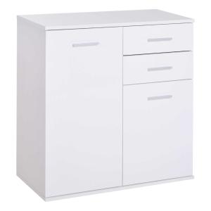 HOMCOM Armario Gabinete Mueble Organizador de Almacenaje Multiusos de Comedor Salón con Puertas y Cajones 71x35x76cm