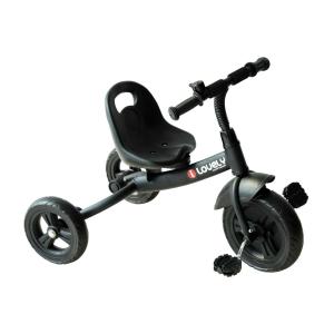HOMCOM Triciclo para niños de más de 18 meses con Timbre Guardabarros y Ruedas de Seguridad Color Negro 74x49x55cm