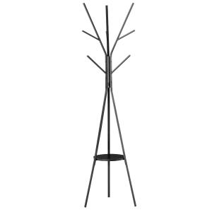 HOMCOM Colgador de Ropa Perchero de Pie Metálico Bolsas 9 Ganchos con Estante Forma de Árbol Perchero Vintage 45x45x180cm