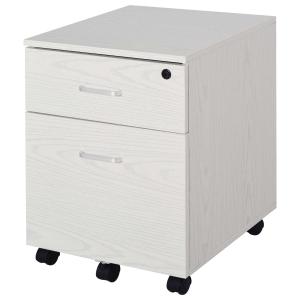Vinsetto HOMCOM Archivador Móvil para Archivos A4 con Ruedas Gabinete de Archivos Suspendidos con 2 Cajones y Cerradura 40x45x55,6 cm Blanco