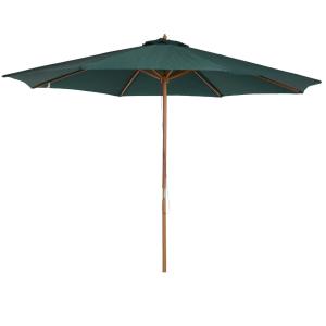 Sombrilla Parasol para Terraza Playa Jardín Piscina Patio Camping - Color Verde - Poliéster Madera - 245x300 cm