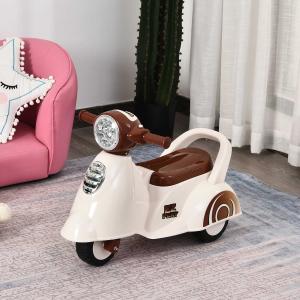 HOMCOM Coche Correpasillos para Bebés Mayores de 1 Año Andador Infantil Función de Luz Música Bocina Experiencia Realista 66x33x47,7cm Blanco