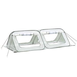 Outsunny Invernadero de Jardín 240x120x75 cm Emergente con 4 Puertas Portátil Bolsa de Transporte para Cultivo de Plantas Flores Acero Blanco