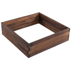 Outsunny Huerto Urbano Jardinera de Madera Maciza de Abeto Cama de Plantación de Jardín para Cultivo Plantas Flores Hierbas 80x80x22,5 cm Marrón