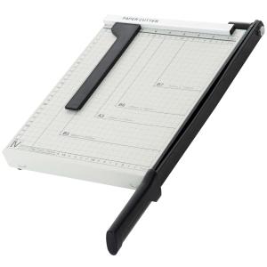 HOMCOM Cortador de Papel A4 Guillotina Profesional para Papelería Fotográfica Oficina Estudio Escuela Capacidad 12 Hojas con Regla Guía Cizalla de Cuchilla 48x26.5x5cm