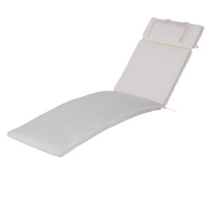 Outsunny® Cojín Tumbona Colchoneta Suave para Tumbona Almohadilla Plegable Cubiertas Acolchadas para Exterio Jardín Patio 198x53x5cm Beige