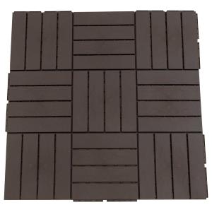 Outsunny Baldosas Cuadradas para Suelos Antideslizantes Exteriores Interiores Paquete de 9 Piezas 0.81metros cuadrados 30x30 cm Marrón