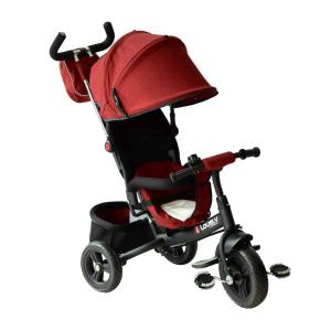 HOMCOM Triciclo con Pedales 3 EN 1 Triciclo para Niños +18 Meses Barra de Padres Capota 96x53.5x101cm