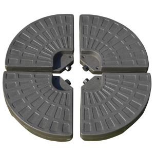 Outsunny Base para Sombrilla en 4 Partes Rellenable de Arena y Agua Desmontable para Jardín Patio al Aire Libre 100x100x10,5 cm Café