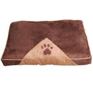 PawHut Cama para Mascotas Colchón de Espuma de Perro Gato con Funda Extraíble y Lavable con Cremallera Parte Inferior Antideslizante 100x70 cm Marrón