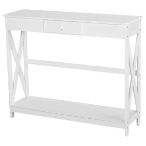 HOMCOM Mesa de Consola Clásica con 1 cajón y 1 Estante de Almacenaje para la Entrada el Pasillo o como Auxiliar en Salones 100x30x81cm