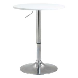 HOMCOM Mesa de Bar Regulable en Altura con Base Redonda y Antideslizante para Cocina Comedor Ø60x69-93 cm Blanco