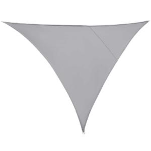 Outsunny Toldo Vela Triangular 5x5x5 m Toldo Triángulo tipo Sombrilla o Parasol para Terraza Jardín o Camping Color Gris