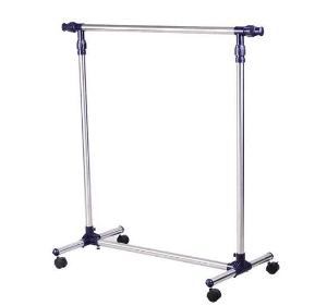 HOMCOM Perchero Soporte Rregulable Altura Colgador Percha Ropa Ruedas Acero Inoxidable 86-160 x 45 x 95-170cm