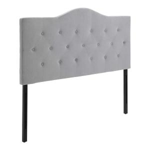 HOMCOM Cabecero de Cama de Madera Tapizado Capitoné para Cama de 150cm Acolchado de Esponja Cómodo con Patas de Madera de Caucho 153x8x134cm Gris
