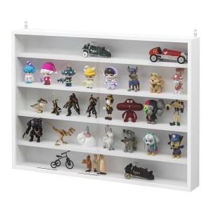 HOMCOM Vitrina de Pared Vitrina de Madera con Estantes Ajustables y 2 Puertas Correderas de Vidrio para Colecciones Perfumes Figuras de Decoración 80x9,5x60 cm Blanco