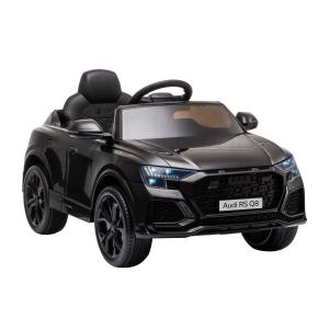 HOMCOM Coche Eléctrico Infantil +3 Años Licencia Audi RS Q8 con Batería 6V Mando a Distancia Música MP3 Bocina y Luces Velocidad Máx. 3km/h 101x62x51 cm Negro