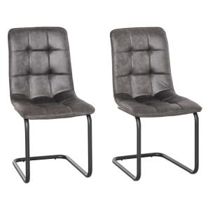HOMCOM Conjunto de 2 Sillas de Comedor Tapizadas en Terciopelo con Asiento y Respaldo Acolchados Patas de Metal Estilo Moderno y Nórdico 57x45x88 cm Gris Oscuro