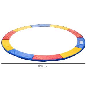 HOMCOM Cubierta de Protección Cojín Borde para Cama Elástica y Trampolines con Diámetro Ø244 cm Multicolor