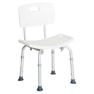 HOMCOM Silla ducha aluminio ayuda baño taburete banqueta regulable ajustable wc asiento 55 x 50,6 x 67,5-85,5cm (Lx An x Al)