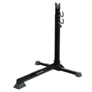 HOMCOM Soporte para Colocar Bicicleta en Vertical Caballete de Bicicleta Ajustable en Altura con Correa de Fijación 66x56x63-73,5 cm Negro