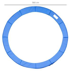 HOMCOM Cojín Cubierta de Protección Borde Resorte para Cama Elástica Trampolín Redondo Diámetro diametros 366 cm Azul