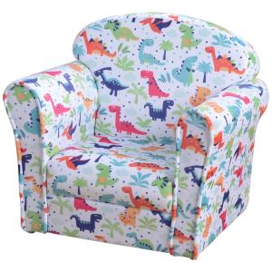HomCom® Sillón Infantil Sofá Sillón para Niños con Dibujos Mini Sofá 50x39x44cm Estructura de Madera Cubierta de Franela