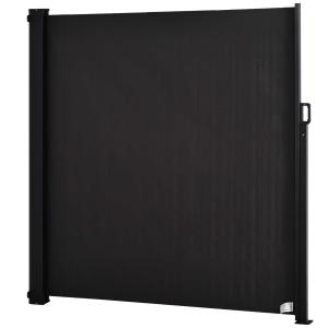 Outsunny Toldo Lateral Retráctil Exterior 350x180cm Pantalla de Privacidad contra Sol Viento Visión para Jardín Patio Balcón Tejado Hecho de Aluminio color: Gris
