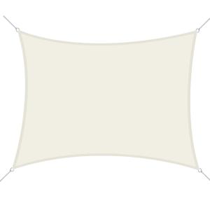Outsunny Toldo Vela Rectángulo 3x3m Vela de Sombra para Terraza Jardín Camping Resistente al Agua Protección UV Poliéster Color Crema