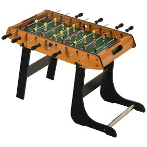 HOMCOM tafelvoetbal tafelvoetbalspel tafelvoetbaltafel speelgoed tafelvoetbalparty cadeau voor 14+ jongens inklapbaar binnen met 11 spelers per kant MDF zwart + naturel 98 x 42 x 62,5 cm