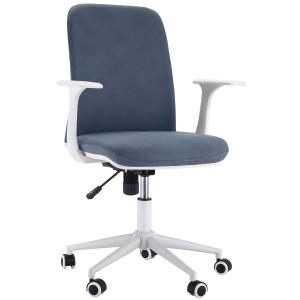 Vinsetto bureaustoel met wipfunctie thuisbureaustoel in hoogte verstelbare bureaustoel ergonomisch 360 ° zwenkwielen schuimmetaal kunststof lichtblauw 61 x 55 x 90-98 cm