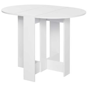 HOMCOM eettafel klaptafel eetkamertafel tafel opbergruimte, spaanplaat hout, wit 104 x 76 x 73,7 cm