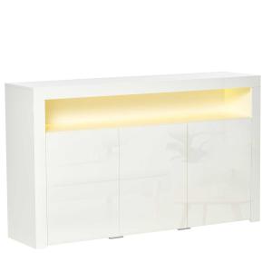 HOMCOM Hochglanz Sideboard Aufbewahrungsschrank Küchenschrank mit LED-Beleuchtung