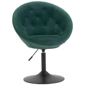 HOMCOM Dining Height Bar Stool Tufted Fabric Adjustable Height Armless Swivel Seat