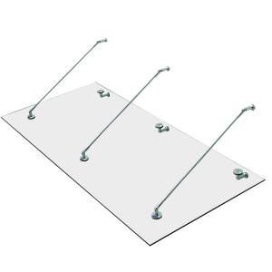 Zadaszenie szklane zadaszenie nad drzwi drzwi wejściowe stal nierdzewna szkło hartowane 200x90 cm