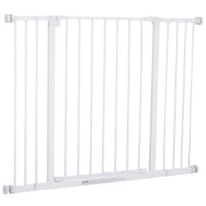 PawHut® Barierka Zabezpieczająca Ochronna dla Zwierząt Psów Metal Biała 72-107x76 cm