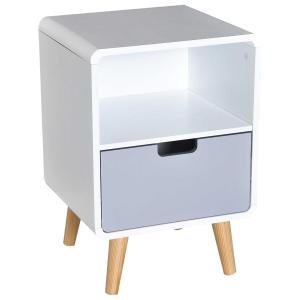 HOMCOM STOLIK NOCNY SZAFKA Z SZUFLADĄ biały 40 x 38 x 58 cm