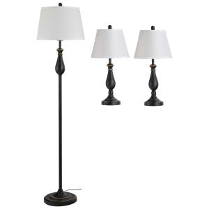 Zestaw 3 lamp: 1 lampa podłogowa (ø 30 x 62 cm) + 2 lampy stołowe (ø 38 x 158 cm)