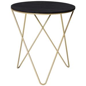 HOMCOM® Stolik Kawowy Nocny Salon Metal Płyta MDF Czarny