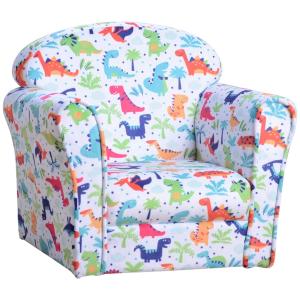 HOMCOM® FOTEL MINIFOTEL SOFA TAPICEROWANA DLA DZIECI W WIEKU 3–9 LAT flanela + drewno + pianka 50 x 39 x 44 cm