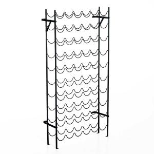Stojak na wino regał na wino metalowy czarny 63 x 20,5 x 118 cm Homcom