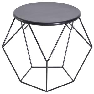 HOMCOM® STOLIK KAWOWY NOCNY OKRĄGŁY Z METALOWYM KOSZEM