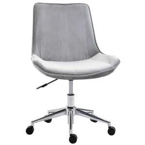 Homcom® Krzesło Biurowe Obrotowe Biurkowe Regulacja Wysokości 360° Aksamit 52,5 X 60 X 82-91 cm