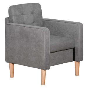 Fotel jednoosobowy fotel telewizyjny ze schowkiem fotel tapicerowany sofa nogi drewniane poliester