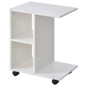 Stolik w kształcie litery C Stolik kawowy Stolik do kanapy Stolik z podstawą biały 45x35x58 cm
