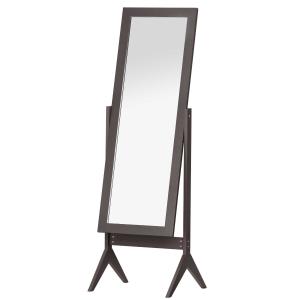 Homcom® Lustro Stojące Duże do Makijażu Podwyższone Nóżki Łatwe Czyszczenie MDF Kawowy 47 X 46 X 148 cm