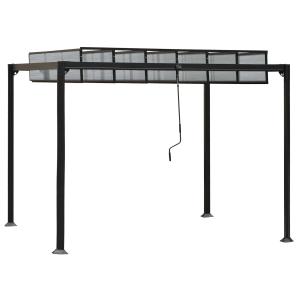 Pawilon ogrodowy altana do grillowania regulowany dach 3,48 x 3 m odporny na warunki atmosferyczne aluminium płyta PC